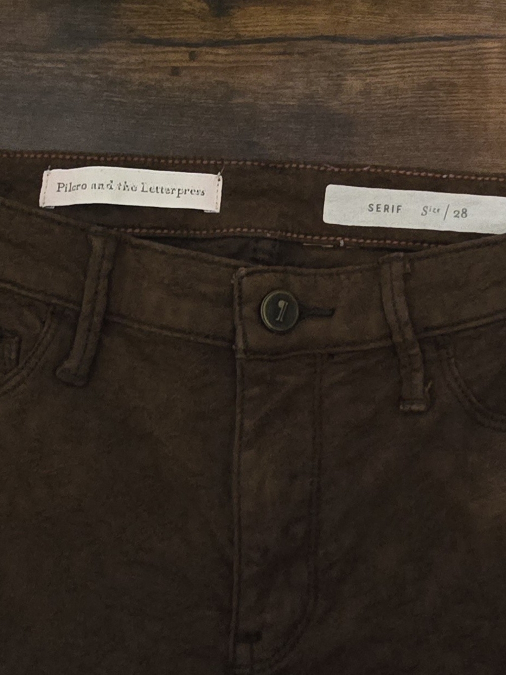 Anthropologie Women's Pilcro Serif Raised Floral Jacquard Skinny Jeans Brown 28